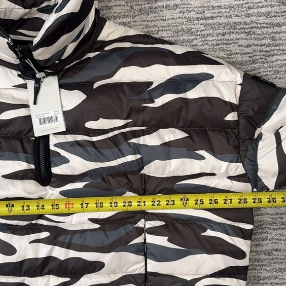 NWT Holden Black Zebra Print Half-Zip Down Jacket S/M Oversized - Picture 8 of 12